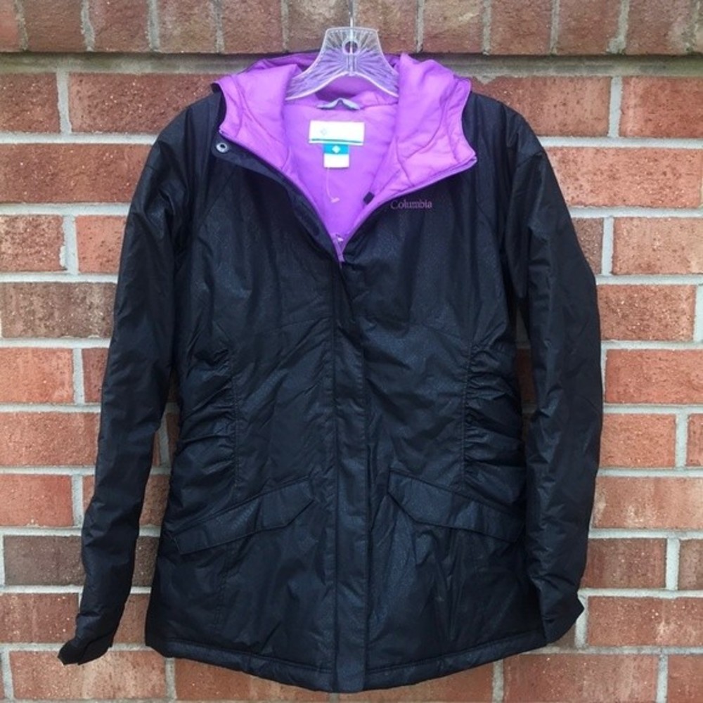 Columbia Black and Purple Kids Puffer Jacket
